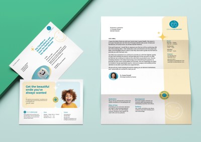 Template design dentist letter and postcard